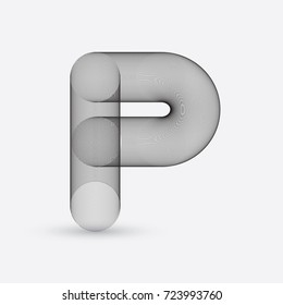 Abstract wire frame P letter design.  Eps 10 stock vector illustration 