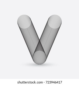 Abstract wire frame V letter design.  Eps 10 stock vector illustration 