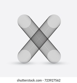 Abstract wire frame X letter design.  Eps 10 stock vector illustration 