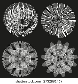 Abstract wire sphere. Geometric grid ball. Science net Vector. Black background.