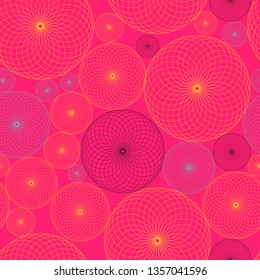 abstract wired bubbles seamless field in bright red shades