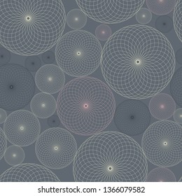 abstract wired bubbles seamless field in silver shades