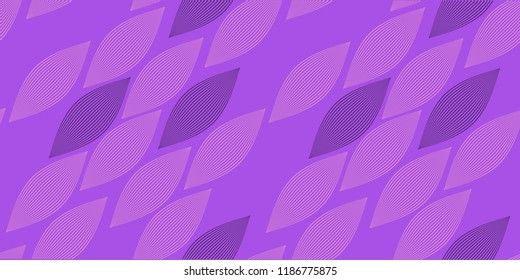 abstract wired seamless pattern with stylized leaves sliding in purple shades