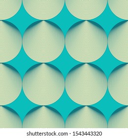 abstract wired shells seamless pattern in ivory blue shades