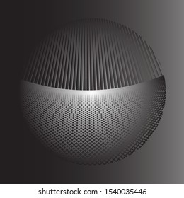 abstract wired spheres background in silver shades