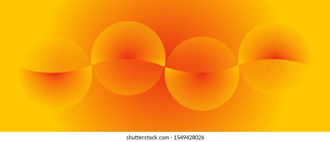 abstract wired spheres string in pearl orange shades