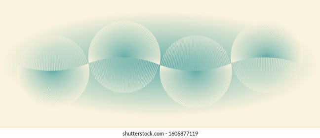 abstract wired spheres string in pearl soft blue ivory shades