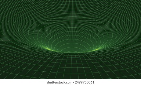 Túnel 3D de estructura Abstractas. Textura de fondo de malla de Perspectiva. Modelo de malla de un agujero de gusano, vórtice. Textura de Vector 3D de un portal de agujero de gusano con una estructura de malla.