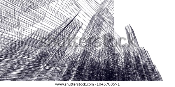 abstract wireframe architecture 3d stock vector royalty wireframe architecture