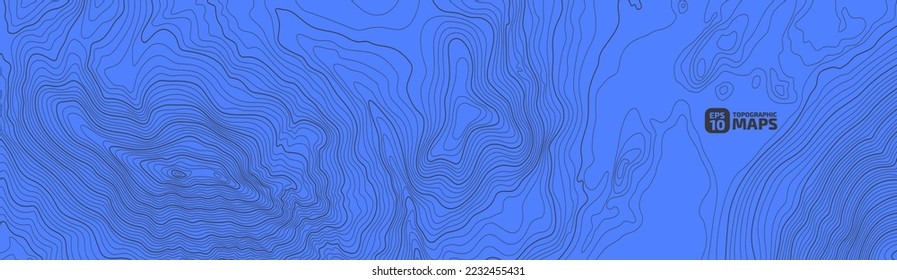 Abstract wireframe background. 3D grid technology, vector illustration landscape. Black on Blue colors. Digital Terrain Cyberspace object in Mountains with valleys. Data Array. Wide size.