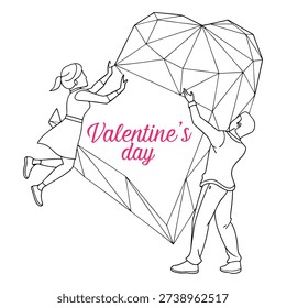 Abstract Wireframe Couple Holding