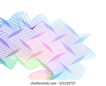 abstract wireframe distortions, vector composition with motion effect