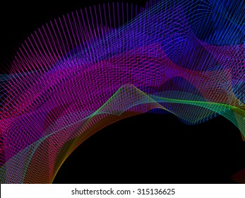 abstract wireframe distortions, vector composition with motion effect