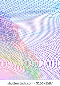 abstract wireframe distortions, vector composition with motion effect