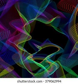 abstract wire-frame distortions, vector composition with motion effect