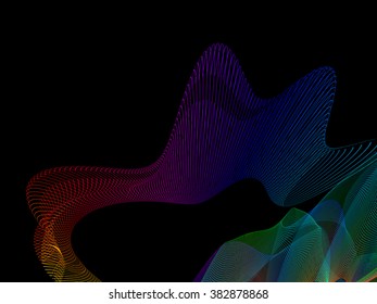 abstract wireframe distortions, vector composition with motion effect