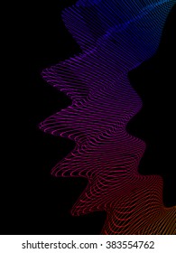 abstract wireframe distortions, vector composition with motion effect