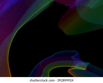 abstract wireframe distortions, vector composition with motion effect