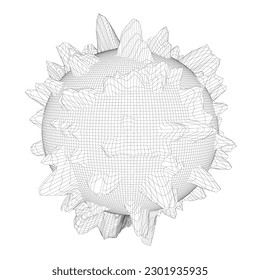 Resumen del diseño del globo alambrado en un fondo blanco