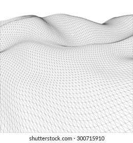 Abstract wire-frame grid. Illustration created of 3d. EPS 10 vector format.