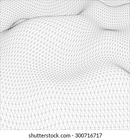 Abstract wire-frame grid. Illustration created of 3d. EPS 10 vector format.