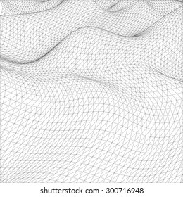Abstract wire-frame grid. Illustration created of 3d. EPS 10 vector format.