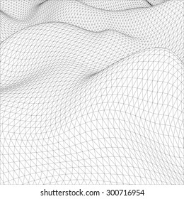Abstract wire-frame grid. Illustration created of 3d. EPS 10 vector format.