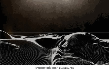 abstract wireframe landscape background