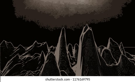 abstract wireframe landscape background