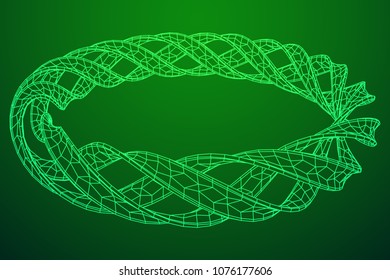 Abstract wireframe mesh ring. Grid technology illustration data array. Vector illustration.