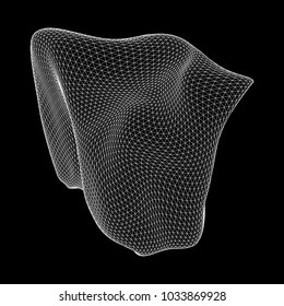 Abstract wireframe mesh. Vector technology background. Connection design template.