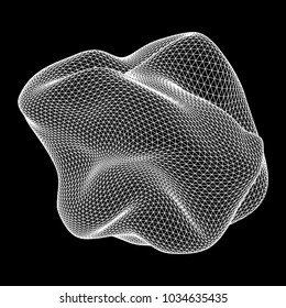 Abstract wireframe mesh. Vector technology background. Connection design template.