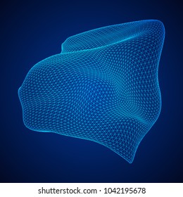 Abstract wireframe mesh. Vector technology background. Connection design template.