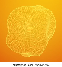 Abstract wireframe mesh. Vector technology background. Connection design template.