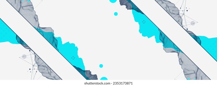 Resumen del fondo de montaña del alambre. Elementos artísticos modernos de ciencia o tecnología. Ilustración superficial. Vector