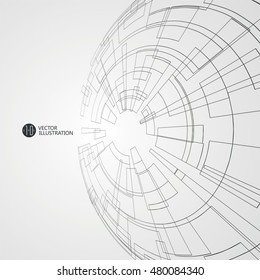 Estructura general abstracta, ilustración científica y tecnológica.