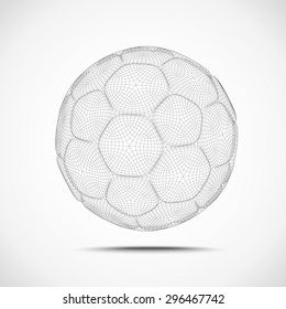 Abstract wireframe Soccer Ball, EPS10 Vector for your design