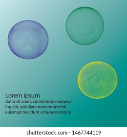 Abstract wireframe sphere. Vector Illustration.