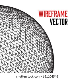 Abstract wireframe sphere. Vector technology background. Connection design template.