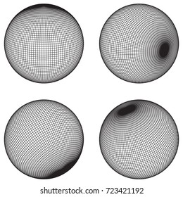 Abstract wireframe sphere. Vector technology background. Connection design template.