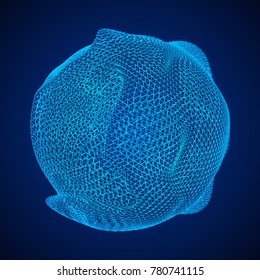 Abstract wireframe sphere. Vector technology background. Connection design template.