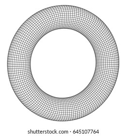 Abstract wireframe torus donut. Vector technology background. Connection design template.