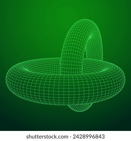 Abstract wireframe torus donuts. Vector technology background. Connection design template.