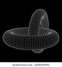 Abstract wireframe torus donuts. Vector technology background. Connection design template.