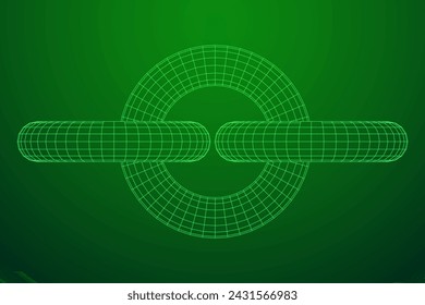 Abstract wireframe torus donuts. Vector technology background. Connection design template.