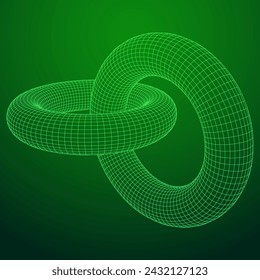 Abstract wireframe torus donuts. Vector technology background. Connection design template.