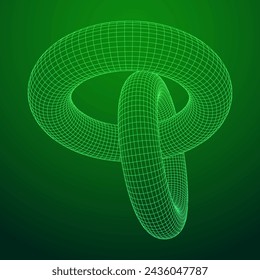 Abstract wireframe torus donuts. Vector technology background. Connection design template.