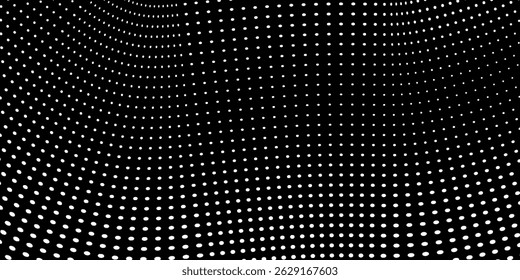 Abstract wireframe tunnel. Vector black wormhole. 3D portal grid. Futuristic fantasy funnel.