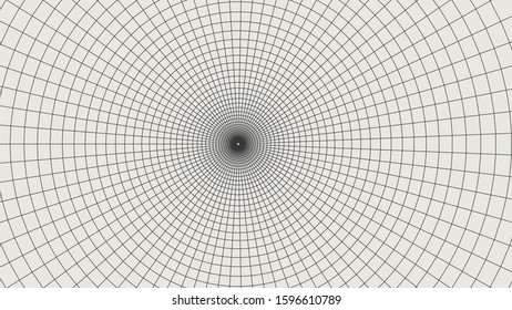 Abstract wireframe tunnels. 3D illustration of a landscape concept. Digital cyberspace in the performance of lines and points | EPS10 Vector.