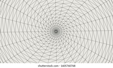 Abstract wireframe tunnels. 3D illustration of a landscape concept. Digital cyberspace in the performance of lines and points | EPS10 Vector.